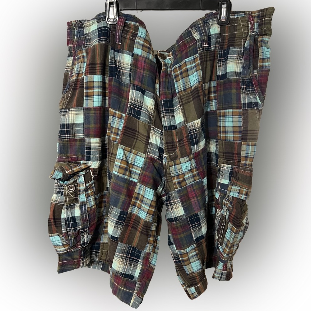 Roundtree & Yorke Cargo Shorts Brown and Blue